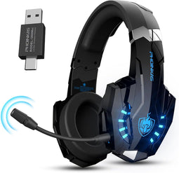 PHOINIKAS G9000 Max - Draadloze Gaming Headset - 2.4GHz met microfoon 7.1 Surroundgeluid - Zwart