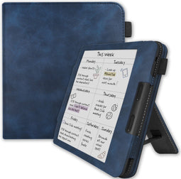 Lunso Geschikt voor Kobo Libra Colour hoes (7 inch) - Luxe Stand sleepcover - Blauw