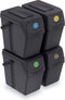 Set van 4x kunststof afvalscheidingsbakken antraciet/donkergrijs van 25 liter - Scheidingsprullenbakken