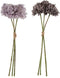 J-Line boeket Crysanten Mini - kunststof - licht/donkerpaars - 2 stuks
