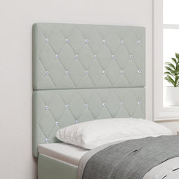 vidaXL - Hoofdbord - Kristalknop - Tufted - Licht - Grijs - 80 - cm - Fluweel