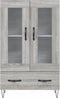 vidaXL - Hoge - kast - 69,5x31x115 - cm - bewerkt - hout - grijs - sonoma - eikenkleurig