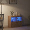 vidaXL - Sideboard - met - LED - Verlichting - Artisan - Eiken - 81x37x67 - cm