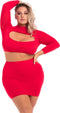 Pink Lipstick Lingerie Top en rok set -3XL/4XL- STOP & STARE 2PC Rood