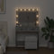 vidaXL - Make-uptafel - met - LED-verlichting - - - Beton - Grijs - 78,5x41x135 - cm