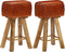 vidaXL - Barstoelen - 2 - st - echt - leer - en - massief - mangohout