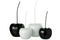 J-Line decoratie Kers - polyresin - blinkend wit/zwart - large - 2 stuks