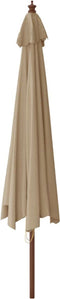 vidaXL - Parasol - met - houten - paal - 400x273 - cm - taupe