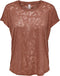 ONLY PLAY ONPMARNA LOOSE BURN OUT SS TEE - Dames T-shirt - Losvallend - Oranje rood