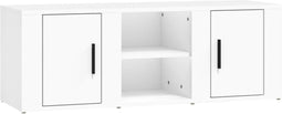 vidaXL - Tv-meubel - 100x31,5x35 - cm - bewerkt - hout - wit