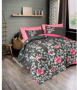 Beddengoedset - Dekbedovertrek 240 x 220 cm + 2 kussenslopen 60 x 60 cm - 100% katoen - Roze (2 stuks)