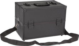 Perel Gereedschapskoffer, uitklapbaar, schouderriem, tussenwanden verstelbaar, sleutelslot, 2 sleutels, aluminium, zwart, 360 x 220 x 250 mm