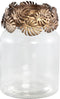 PTMD Eddy Gold Clear Glass Stormlight With Metal Leaf L