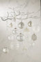 J-Line kerstbal Streep - glas - transparant/zilver - medium - 6 stuks