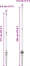 vidaXL - Hekpalen - met - Spike - - - 7 - stuks - - - Ø32 - mm - - - 140 - cm - - - Gegalvaniseerd - Staal