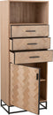 J-Line kast Hoog Zigzag - hout/metaal - naturel/zwart