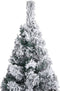 vidaXL - Kunstkerstboom - met - sneeuw - smal - 150 - cm - PVC - groen