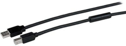 Startech.com USB 2.0 A-naar-B kabel - Actief - 15 m - Aluminium Zwart