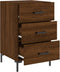 vidaXL - Nachtkastje - 40x40x66 - cm - bewerkt - hout - bruin - eikenkleur