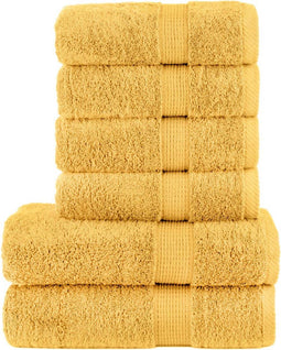 vidaXL - 6-delige - Handdoekenset - SOLUND - 600 - g/m² - goudkleurig
