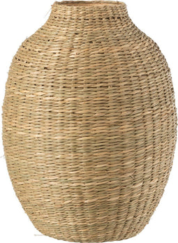 Vaas lang decoratief zeegras/bamboe naturel