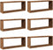 vidaXL - Wandschappen - kubus - 6 - st - 60x15x23 - cm - bewerkt - hout - oud - houtkleur