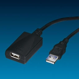 Rotronic USB 2.0 - Verlengkabel 5m - USB hub zwart