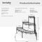 tectake® Plantentrap - Plantenmeubel - 3 treden - Hoekmodel - Metaal - Zwart - 60x60x60cm