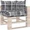 vidaXL - Palletkussens - 3 - st - stof - ruitpatroon - grijs