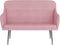 vidaXL - Bankje - 110x76x80 - cm - fluweel - roze