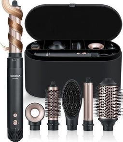 Soosia 6-in-1 Airstyler - Föhn & Krultang - Auto-Wrap Krultang - 1400 W - 6 opzetstukken