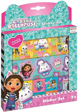 Gabby’s Poppenhuis stickerset 3 vellen stickers met speeldecor - Totum Gabby’s Dollhouse
