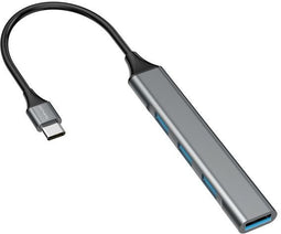 4smarts 456908 - USB hub - 3x USB 2.0 type-A 1x USB 3.2 (Gen1 5Gb/s) - Grijs