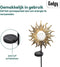 Gadgy Solar Tuinfakkel Zon met grondspies - Tuinsteker Set van 2 st. - Tuinfakkels 103CM Hoog - Tuinverlichting op zonneenergie buiten - Led buitenverlichting met sensor - Brons kleurig Metaal