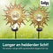 Gadgy Solar Tuinfakkel Zon met grondspies - Tuinsteker Set van 2 st. - Tuinfakkels 103CM Hoog - Tuinverlichting op zonneenergie buiten - Led buitenverlichting met sensor - Brons kleurig Metaal