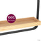 Gadgy Wandplank Metaal Hout Zwart - Wandrek - Wandbox - Wanddecoratie Industrieel - Muurdecoratie Metaal - 39x26.5CM