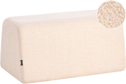 Poef SINCLAIR Bouclé Beige 79 cm 49 cm 40 cm