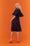 Loulou Polka Navy Jurk - maat 42