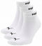 PUMA Unisex Quarter Plain Enkelsokken - Gerecycled materiaal - Wit (3-pack)