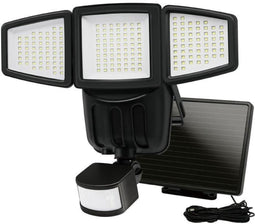 GALIX G4442 3-kops Solar Floodlight - 1500 Lumen - 182 SMD LED's - AUTO of Geforceerde Bedrijfsmodus
