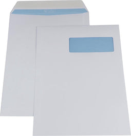 Gallery enveloppen formaat 230 x 310 mm venster rechts stripsluiting binnenzijde blauw doos van 250 stuks