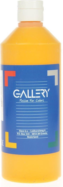 Gallery plakkaatverf, flacon van 500 ml, donkergeel