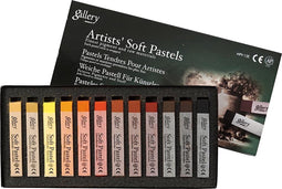 Gallery Soft Pastel Set, dikte 10 mm, l: 6,5 cm, 12 stuks, bruin