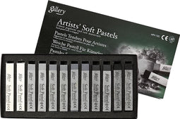 Gallery Soft Pastel Set, dikte 10 mm, l: 6,5 cm, 12 stuks, grijs