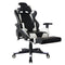 Gamestoel Thomas met voetsteun - bureaustoel racing gaming - ergonomisch - zwart wit