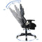 Gamestoel Thomas met voetsteun - bureaustoel racing gaming - ergonomisch - zwart wit