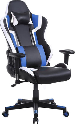 Gamestoel Tornado bureaustoel - ergonomisch verstelbaar - race gaming stoel - zwart blauw