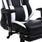 Gamestoel Tornado relax bureaustoel - met voetsteun - ergonomisch verstelbaar - zwart wit