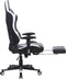 Gamestoel Tornado relax bureaustoel - met voetsteun - ergonomisch verstelbaar - zwart wit