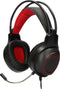 Gaming Headset met Microfoon KSIX Drakkar USB LED Zwart Rood